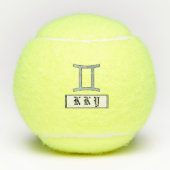 Gemini Zodiac Symbol Element van Kenneth Yoncich Tennisballen (Voorkant)