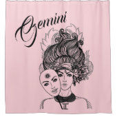 Gemini Zodiac Symbol en Sign Pink Douchegordijn (Voorkant)