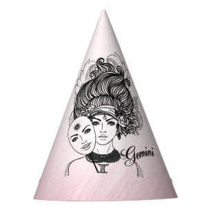 Gemini Zodiac Symbol en Sign Pink Feesthoedjes
