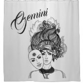 Gemini Zodiac Symbol en Sign Silver Douchegordijn (Voorkant)