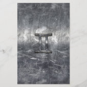 Gemini Zodiac Symbol in Grunge Distress Style Briefpapier (Voorkant)