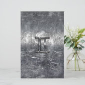 Gemini Zodiac Symbol in Grunge Distress Style Briefpapier (Staand voorkant)