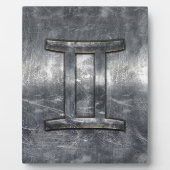 Gemini Zodiac Symbol in Grunge Distress Style Fotoplaat (Voorkant)