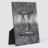 Gemini Zodiac Symbol in Grunge Distress Style Fotoplaat (Zijkant)