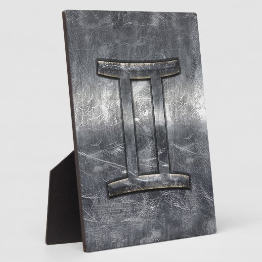 Gemini Zodiac Symbol in Grunge Distress Style Fotoplaat (Zijkant)