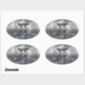 Gemini Zodiac Symbol in Grunge Distress Style Ovale Sticker (Vel)