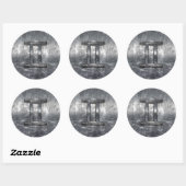 Gemini Zodiac Symbol in Grunge Distress Style Ronde Sticker (Vel)