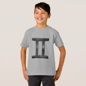 Gemini Zodiac Symbol in Grunge Distress Style T-shirt (Voorkant volledig)