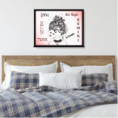 Gemini Zodiac Symbol n Sign Framed Wrapped Canvas Afdruk (Insitu (Slaapkamer))