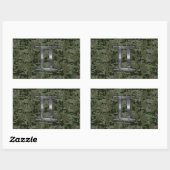 Gemini Zodiac Symbol op Green Digital Camouflage Rechthoekige Sticker (Vel)