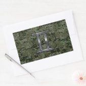 Gemini Zodiac Symbol op Green Digital Camouflage Rechthoekige Sticker (Envelop)