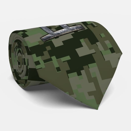 Gemini Zodiac Symbol op Green Digital Camouflage Stropdas (Opgerold)