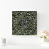 Gemini Zodiac Symbol op Green Digital Camouflage Vierkante Klok (Huis)