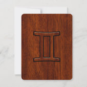 Gemini Zodiac Symbol op Mahogany als Decor (Voorkant)
