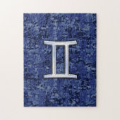Gemini Zodiac Symbol op Navy Blue Digital Camo Legpuzzel (Verticaal)