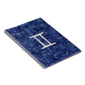 Gemini Zodiac Symbol op Navy Blue Digital Camo Notitieboek (Rechterzijde)