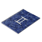 Gemini Zodiac Symbol op Navy Blue Digital Camo Notitieboek (Linkerzijde)