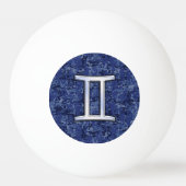 Gemini Zodiac Symbol op Navy Blue Digital Camo Pingpongbal (Achterkant)