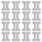 Gemini Zodiac Symbol op Navy Blue Digital Camo Sticker (Voorkant)