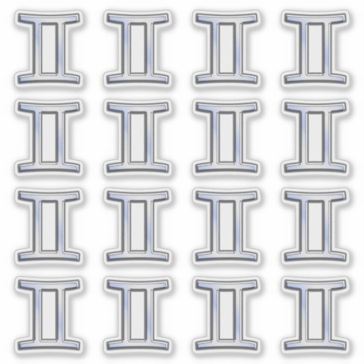 Gemini Zodiac Symbol op Navy Blue Digital Camo Sticker (Voorkant)