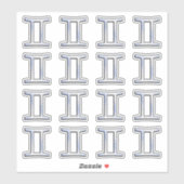 Gemini Zodiac Symbol op Navy Blue Digital Camo Sticker (Vel)