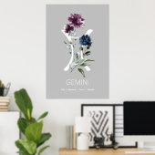 Gemini Zodiac Symbol Poster (Thuiskantoor)
