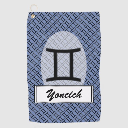 Gemini Zodiac Symbol Standard van Kenneth Yoncich Golfhanddoek (Voorkant)