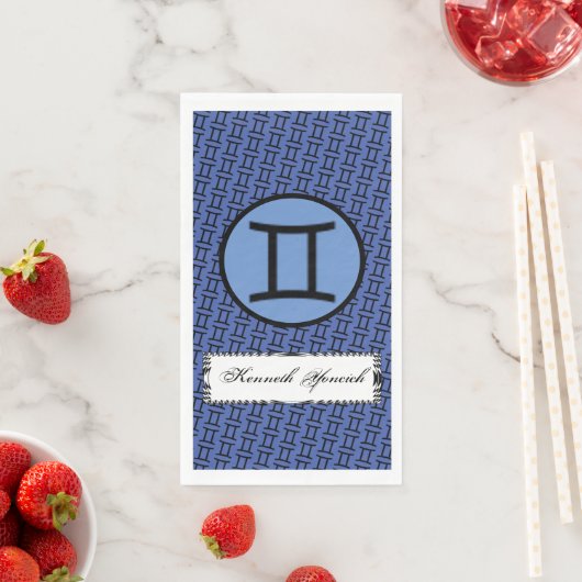 Gemini Zodiac Symbol Standard van Kenneth Yoncich Servet (Insitu)