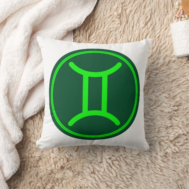 Gemini Zodiac Symbool Groen Contrast Kussen (Deken)