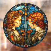 Gemini Zodiac Teken Faux Glas in lood Venster Clin Raamsticker (Vel 2)
