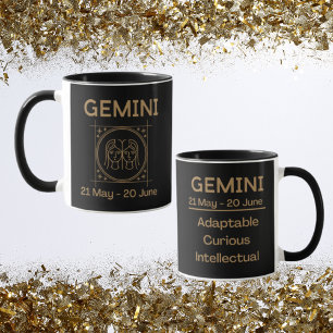 Gemini Zodiac Teken met Symbool en Eigenschappen Mok