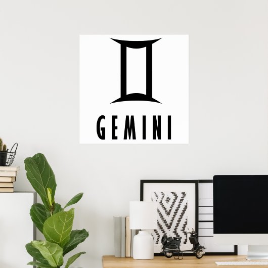 Gemini zodiac-teken poster (Thuiskantoor)