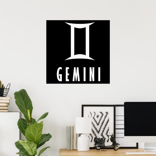 Gemini zodiac-teken poster (Thuiskantoor)
