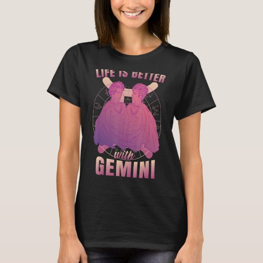 Gemini zodiac-teken t-shirt (Voorkant)
