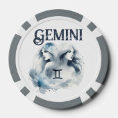 Gemini Zodiac teken thema verjaardagsfeestje Poker Chips (Achterkant)