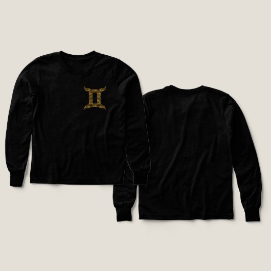 Gemini Zodiac - Tribal Gold (Voorkant /achterkant)