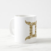 Gemini Zodiac - Tribal Gold Koffiemok (Voorkant links)