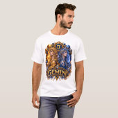 Gemini Zodiac Tweeling – Hemelse Astrologie Tweeli T-shirt (Voorkant volledig)