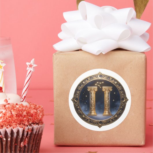 Gemini Zodiac Twins Ronde Sticker (Feest)