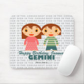 Gemini Zodiac voor kinderen Muismat (Met muis)