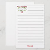 Gemini Zodiac voor meisjes met naam Briefpapier (Voorkant / Achterkant)