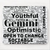 Gemini Zodiac Word Cloud Inspiration Muismat (Voorkant)