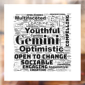 Gemini Zodiac Word Cloud Inspiration Raamsticker (Vel 2)