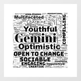 Gemini Zodiac Word Cloud Inspiration Raamsticker
