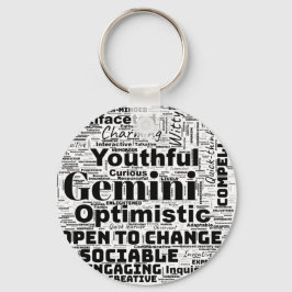 Gemini Zodiac Word Cloud Inspiration Sleutelhanger