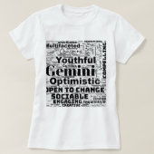 Gemini Zodiac Word Cloud Inspiration T-shirt (Design voorkant)