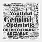 Gemini Zodiac Word Cloud Inspiration Vierkante Sticker (Voorkant)
