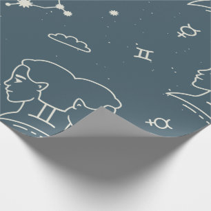 Gemini Zodiac Wrapping Paper Cadeaupapier
