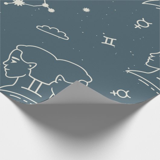 Gemini Zodiac Wrapping Paper Cadeaupapier (Hoek)