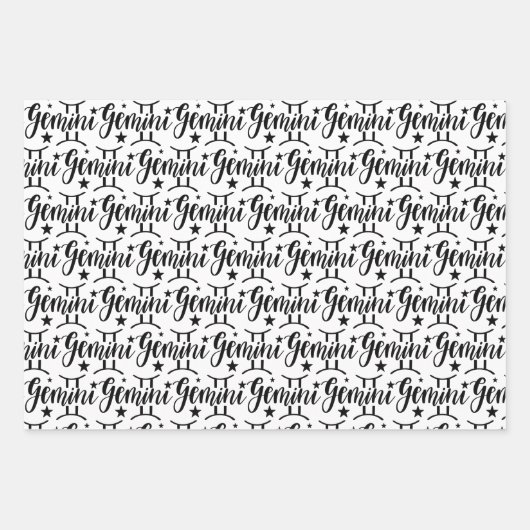 Gemini Zodiac Wrapping Paper Set (Voorkant)